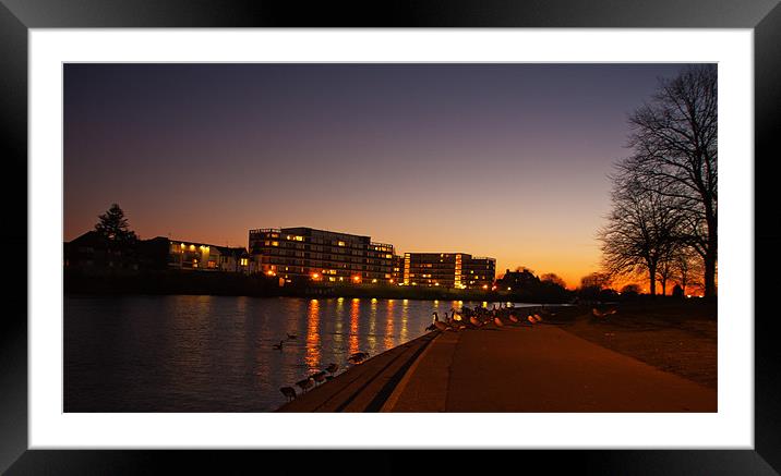 Embankment in the Sunset Framed Mounted Print by Elaine Whitby