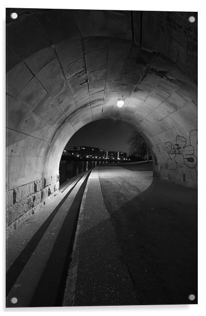 Embankment Tunnel Nottingham Acrylic by Elaine Whitby