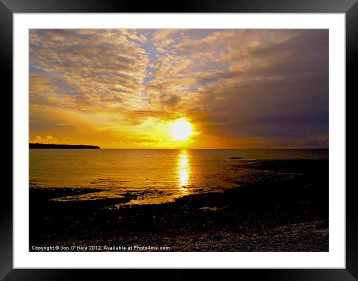 BRAIGHE BEACH COPPER REFLECTION Framed Mounted Print by Jon O'Hara