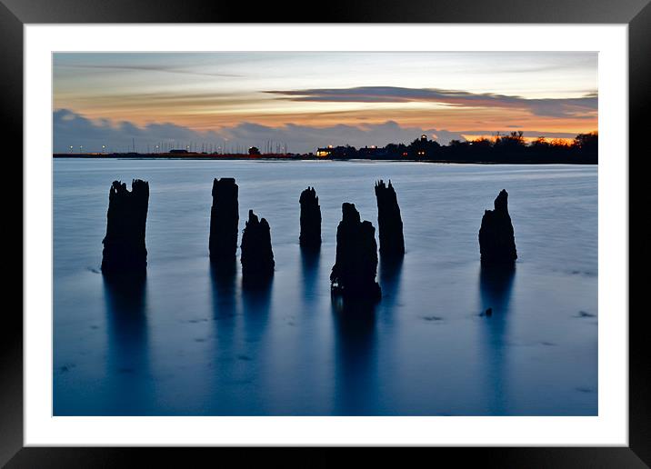 jetty remains Framed Mounted Print by richard jones