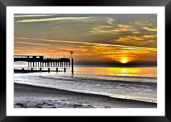 Surreal Boscombe Pier Framed Mounted Print by Jennie Franklin
