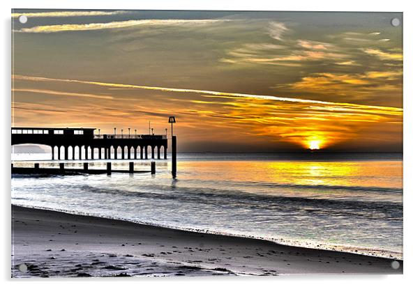 Surreal Boscombe Pier Acrylic by Jennie Franklin