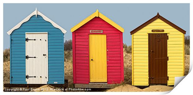 Three Huts Print by Paul Boyce