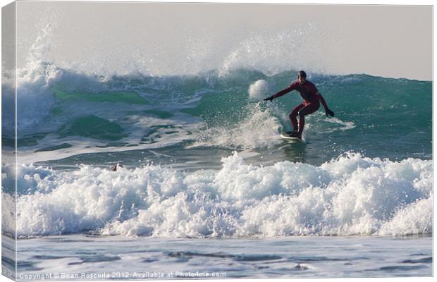Winter Surfring Canvas Print by Brian Roscorla