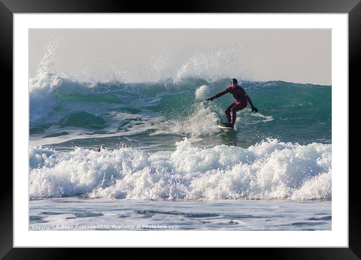 Winter Surfring Framed Mounted Print by Brian Roscorla