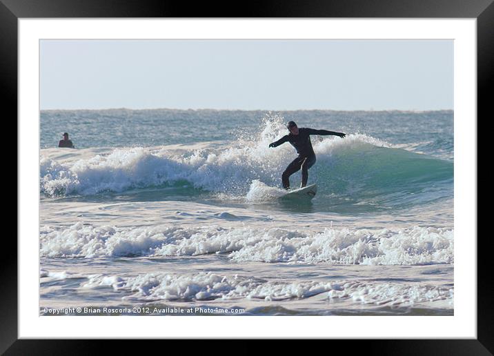 Cornish Surfing Framed Mounted Print by Brian Roscorla