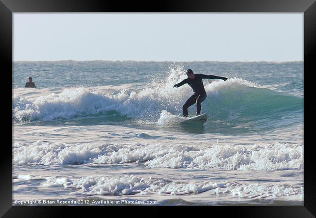 Cornish Surfing Framed Print by Brian Roscorla