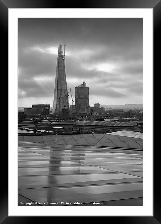 The Shard in the Cloud, London Framed Mounted Print by Dave Turner