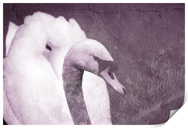 Purple Swan Print by Maria Tzamtzi Photography