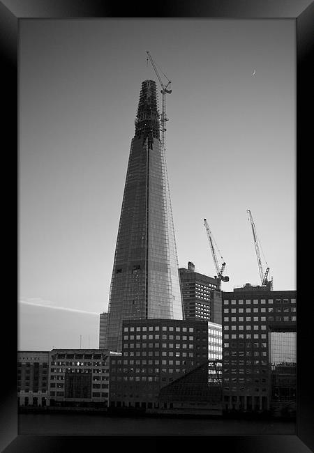 The Shard Tower Mono Framed Print by Peter Carroll