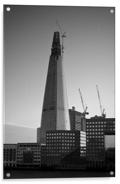The Shard Tower Mono Acrylic by Peter Carroll