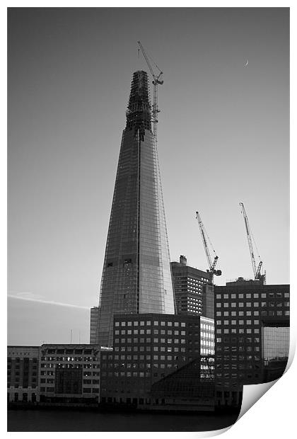 The Shard Tower Mono Print by Peter Carroll
