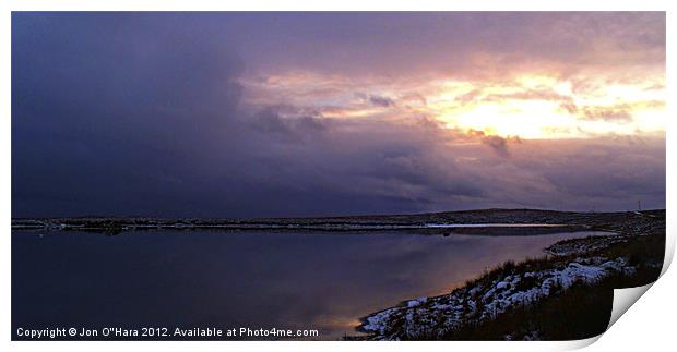 SNOWY LOCH SUNSET Print by Jon O'Hara