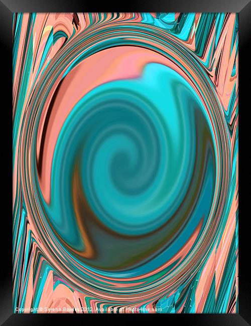 Pink and Blue Swirl Framed Print by Serena Bowles