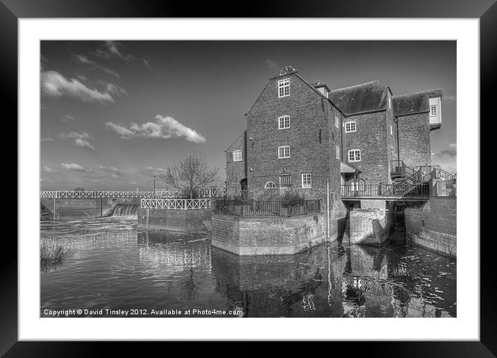 Abbey Mill In Monochrome Framed Mounted Print by David Tinsley
