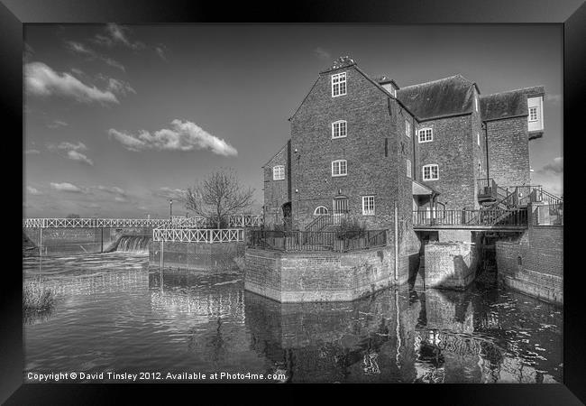 Abbey Mill In Monochrome Framed Print by David Tinsley