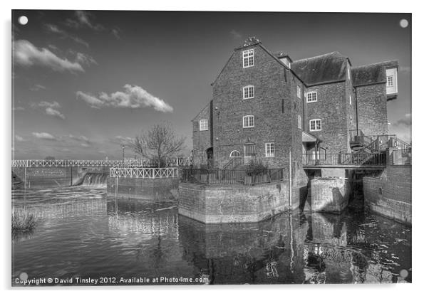 Abbey Mill In Monochrome Acrylic by David Tinsley