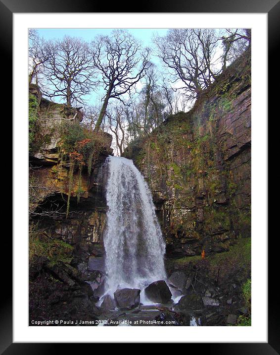Melincourt Falls in Winter Framed Mounted Print by Paula J James
