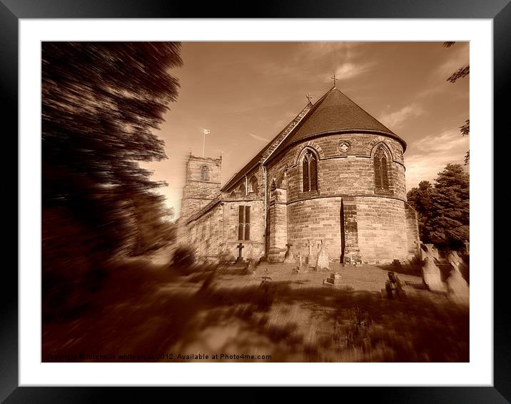 Flying in the Churchyard Framed Mounted Print by michelle whitebrook