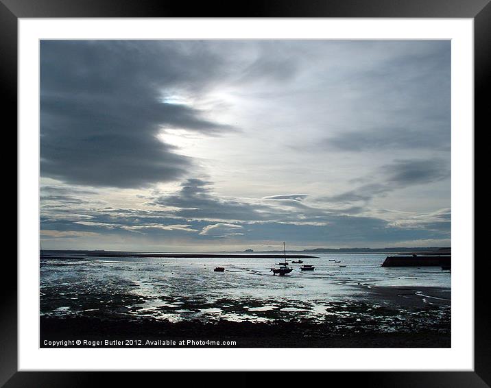 Hoiy Island at Low Tide Framed Mounted Print by Roger Butler