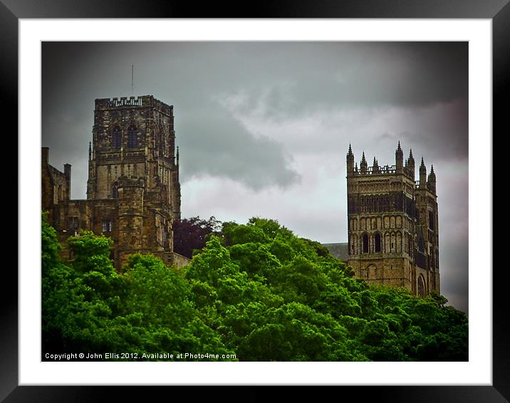 Durham Cathedral Framed Mounted Print by John Ellis