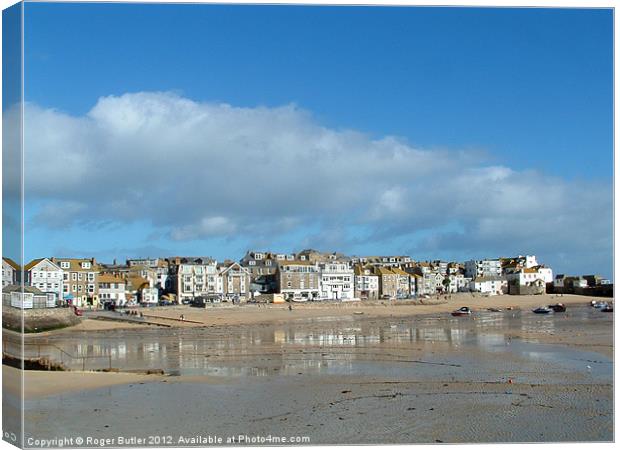 Low Tide in St Ives Canvas Print by Roger Butler