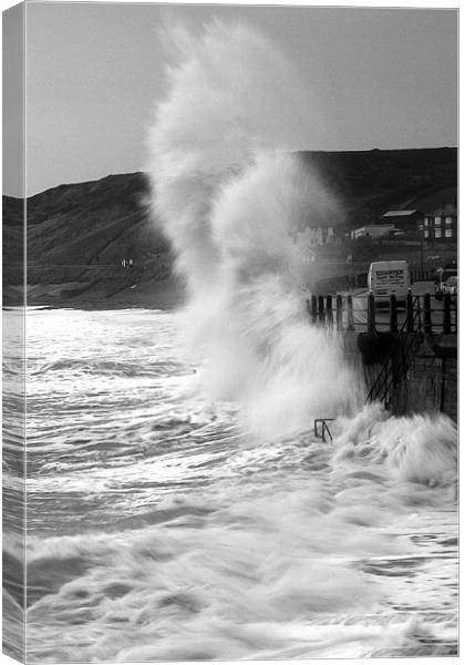 Sea Wall Wave Crash Canvas Print by Wayne Molyneux