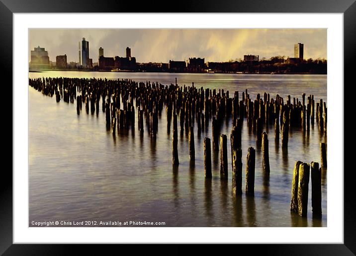 City River Sunset Framed Mounted Print by Chris Lord