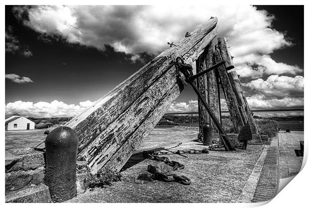 Anchor Sculpture in Monochrome Print by Steve Purnell