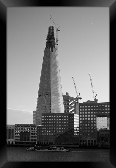 The Shard Black and White Framed Print by Peter Carroll