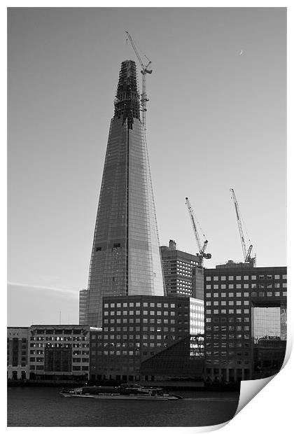 The Shard Black and White Print by Peter Carroll