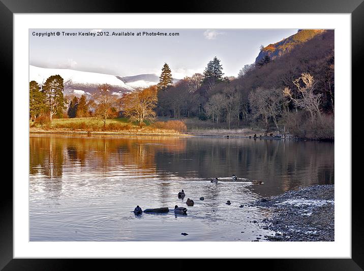 By the Lakeside - Derwentwater Framed Mounted Print by Trevor Kersley RIP