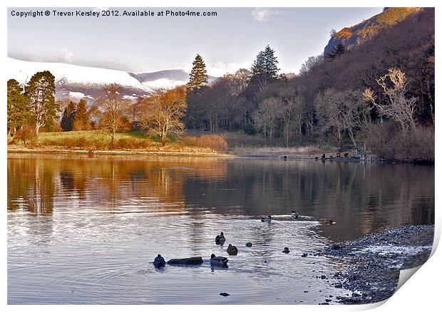 By the Lakeside - Derwentwater Print by Trevor Kersley RIP