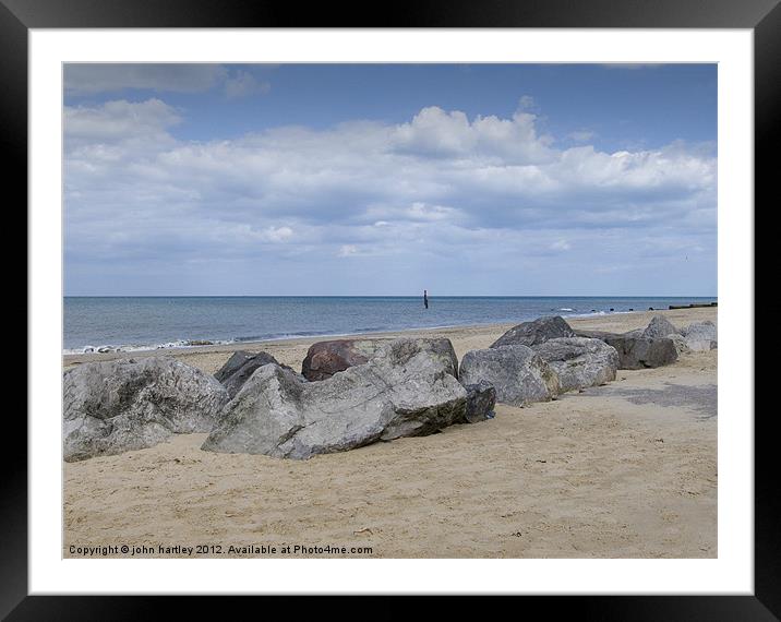 Rocks on the Beach - Cart Gap Beach Norfolk Framed Mounted Print by john hartley