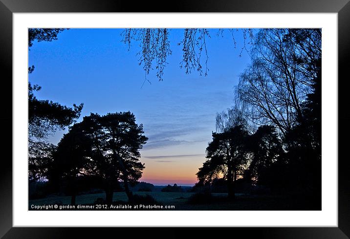 New Forest scenic sunset Framed Mounted Print by Gordon Dimmer