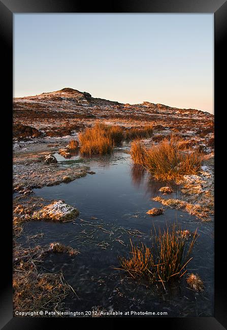 Dartmoor icy scene Framed Print by Pete Hemington