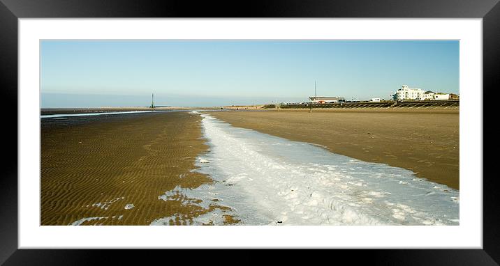 Frozen tide mark Framed Mounted Print by Wayne Molyneux