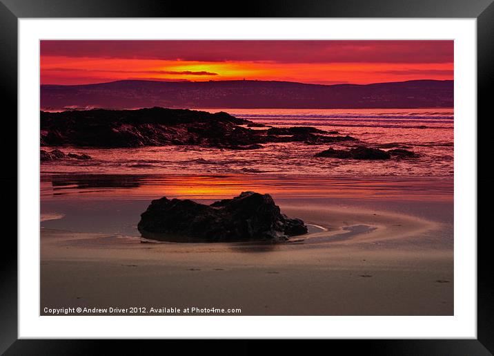 Sunset over St Ives 2 Framed Mounted Print by Andrew Driver