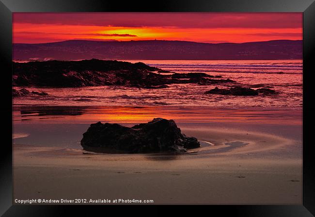 Sunset over St Ives 2 Framed Print by Andrew Driver
