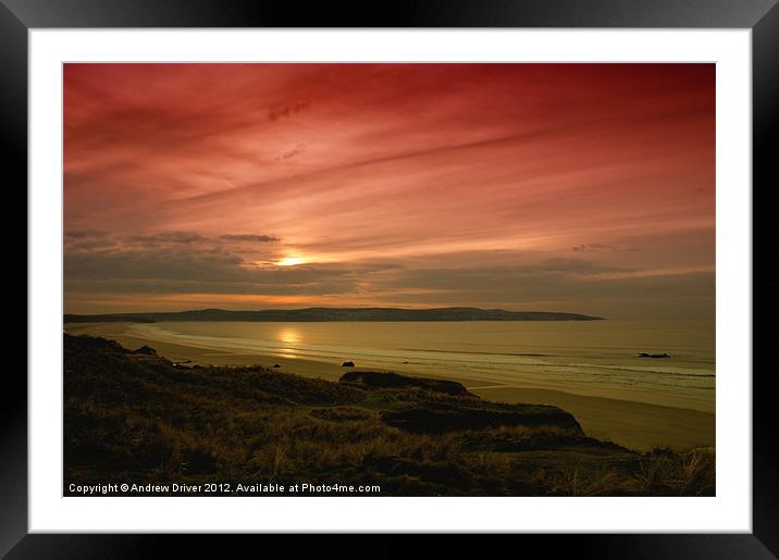 Sunset over St Ives 3 Framed Mounted Print by Andrew Driver