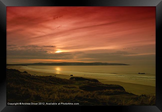 Sunset over St Ives 3 Framed Print by Andrew Driver