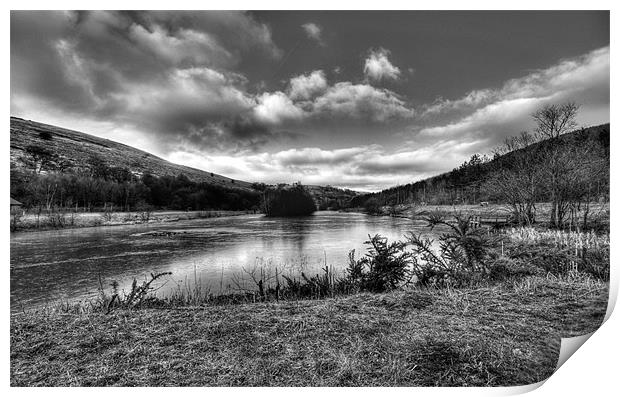 Frosty Parc Cwm Darran in Monochrome Print by Steve Purnell