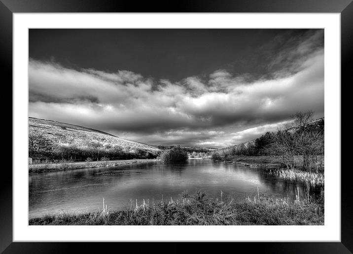 Parc Cwm Darran Icy Lake in Monochrome Framed Mounted Print by Steve Purnell