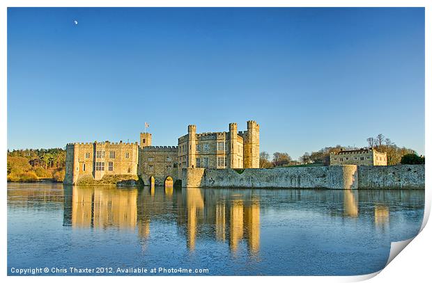 Leeds Castle on Ice Print by Chris Thaxter