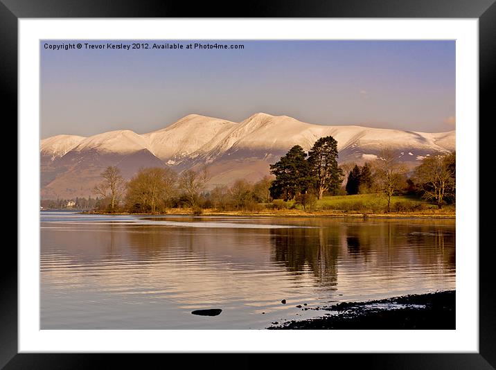 Derwentwater - Lake District. Framed Mounted Print by Trevor Kersley RIP