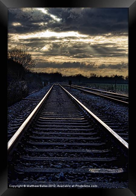 Railway Tracks Framed Print by Matthew Bates