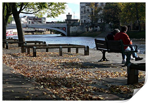 Autumn, york, river Ouse Print by Robert Gipson