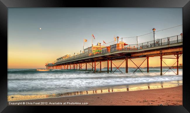 Paigntn's Sun Kissed Pier Framed Print by Chris Frost