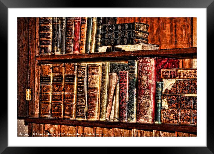 Old Antique Books ... misc  Framed Mounted Print by Elaine Manley