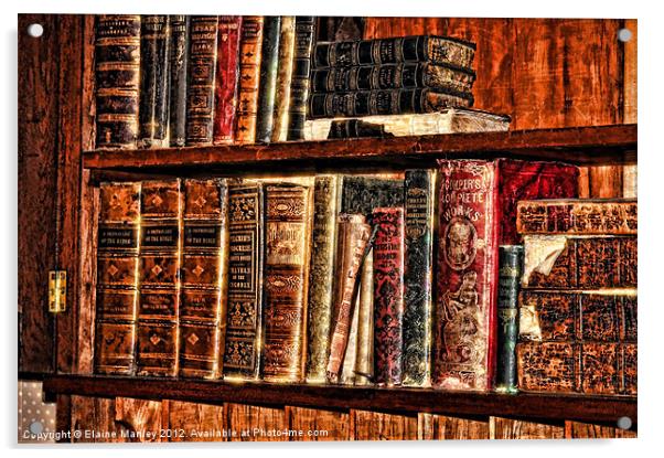 Old Antique Books ... misc  Acrylic by Elaine Manley